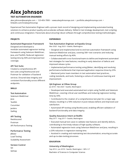 Embedded Automation Testing Engineer Rresume Building Template Resumary - Free Online Resume Builder